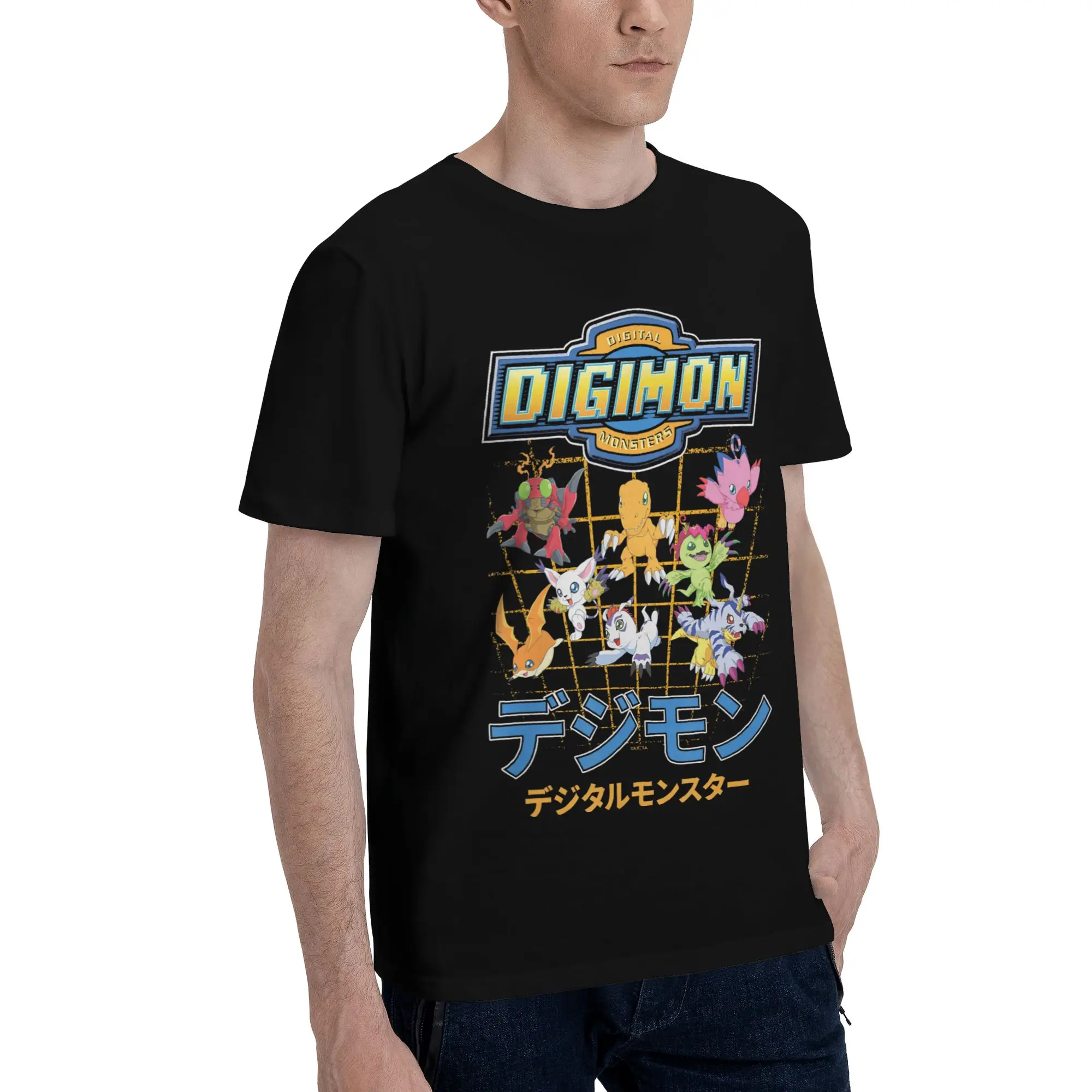 Digimon 1 Graphic Funny 100% Cotton T-Shirt Bandai Tees Tops For Men