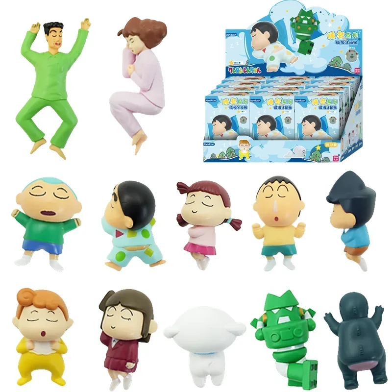 

Anime Crayon Shinchan Action Figures Sleeping Series Cute Doll Model Refrigerator Magnet Blind Box Toys Collection Kids Gifts