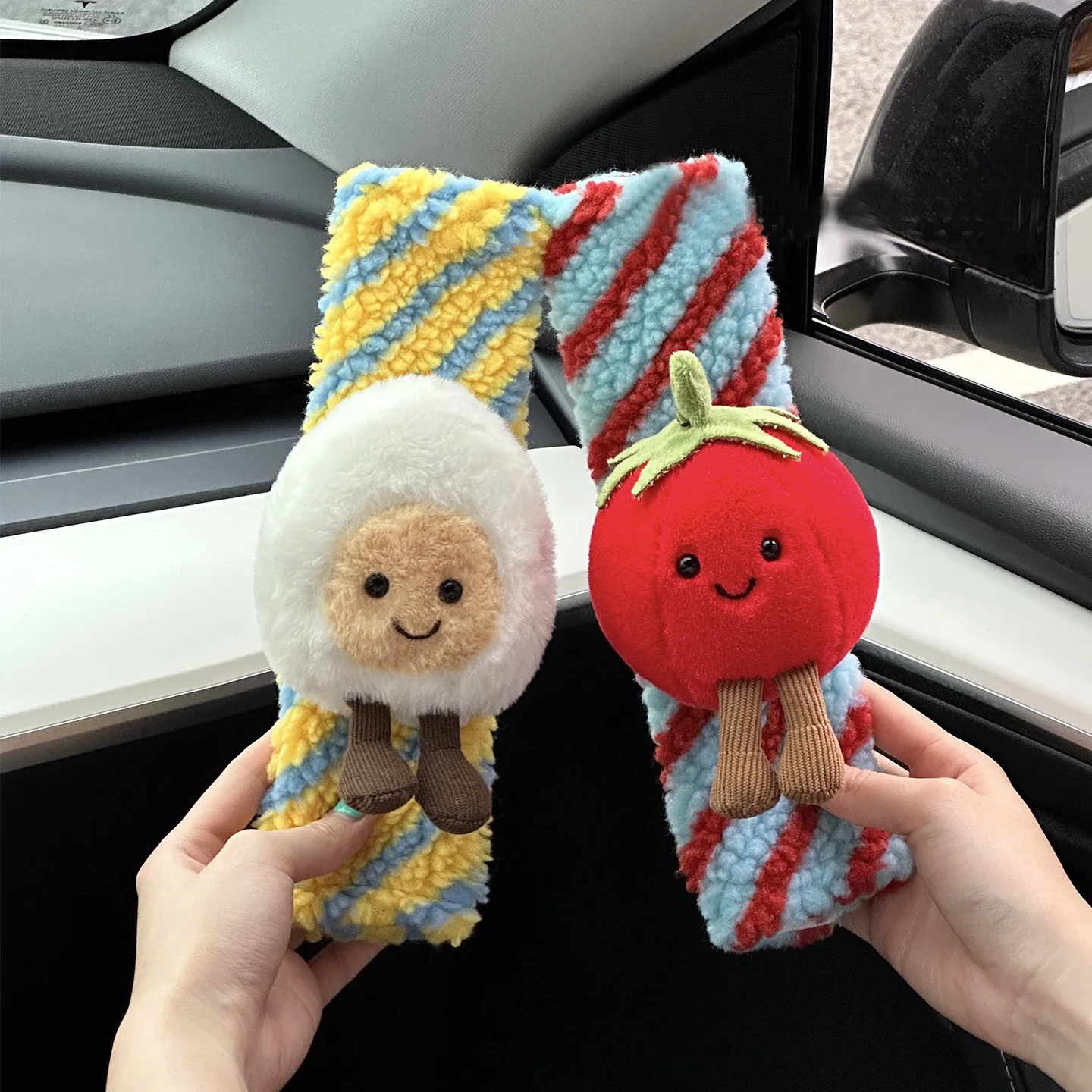 

Плюшевый ремень безопасности, защита для плеч, украшение автомобиля, креативные куклы, милые автомобильные аксессуары, чехол для ремня безопасности