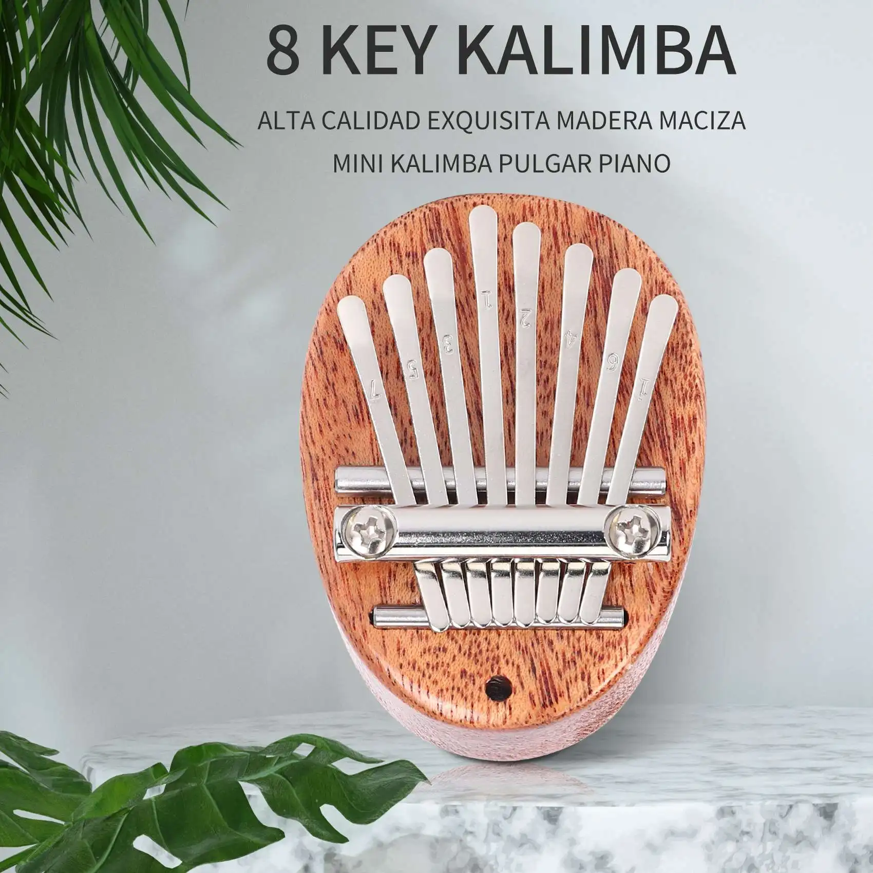 ONGE 8 Key Mini Kalimba رائعة إصبع الإبهام البيانو ماريمبا الموسيقية جيدة الإكسسوارات قلادة هدية