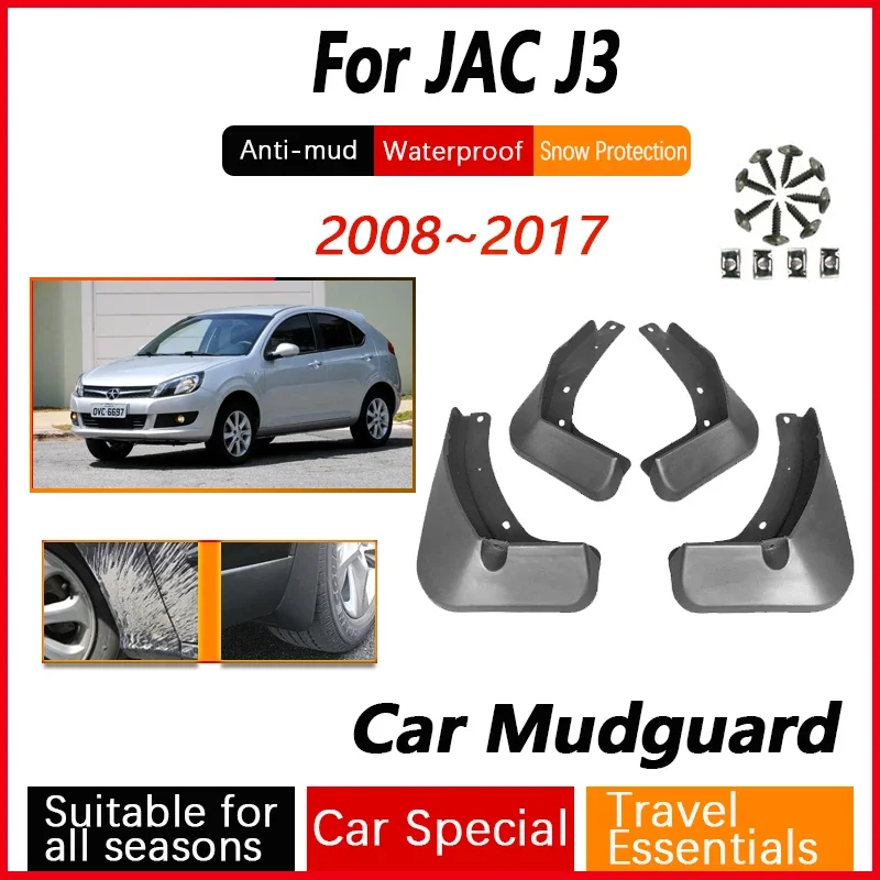 4PCS For JAC Heyue Tongyue JAC J3 Turin Turismo 2008~2017 Car Wheel Fenders Antifreeze Mudguard Splash Mudflaps Auto Accessories