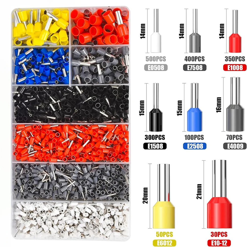 1800PCS 0,25-10mm2 Terminals Set Für Ferrule AWG 23-7 Draht Ende Ferrule Draht Crimp Pin anschlüsse Verdrahtung Ferrule Crimpen Zangen – Detail 3