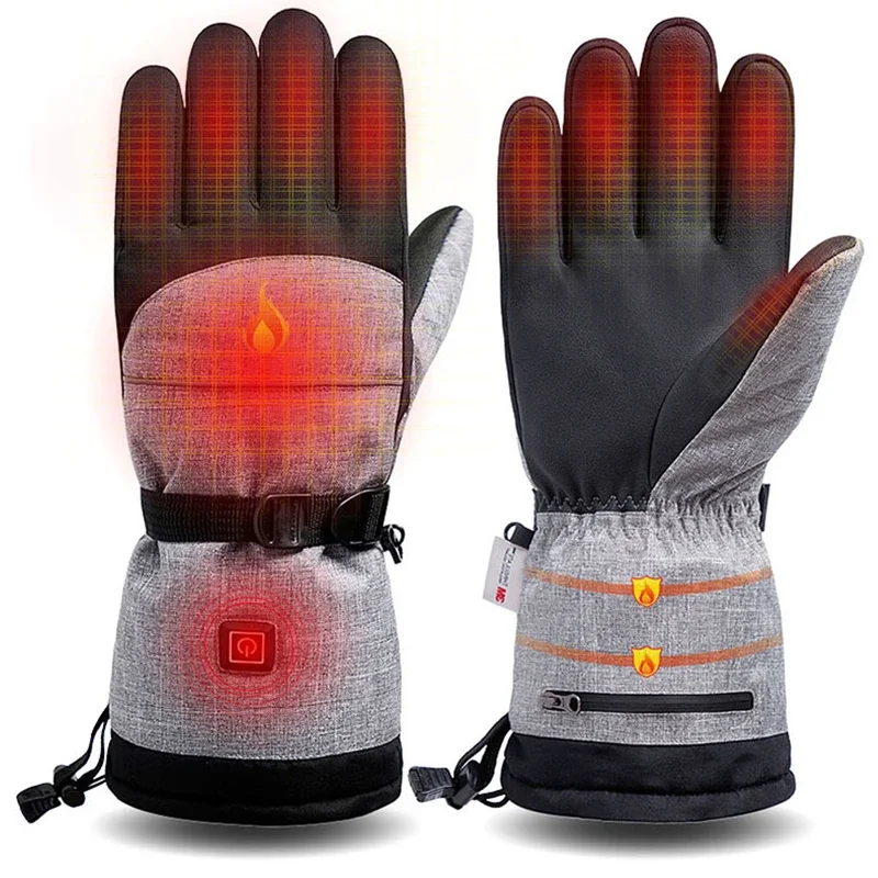 

Winter Women Waterproof Ski Gloves Gants Chauffant Motorcycle Battery Rechargeable Usb Electric Heated Gloves