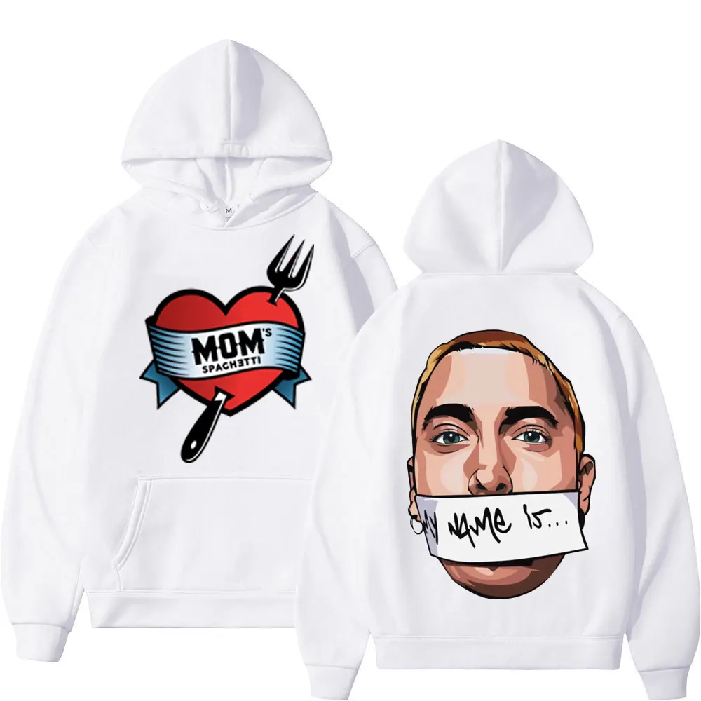 Rapper Eminem Hoodies Men Women The High Street Fashion Hooded Sweatshirts Trend Hip Hop Rap Oversized Fleece Hoodie Streetwear