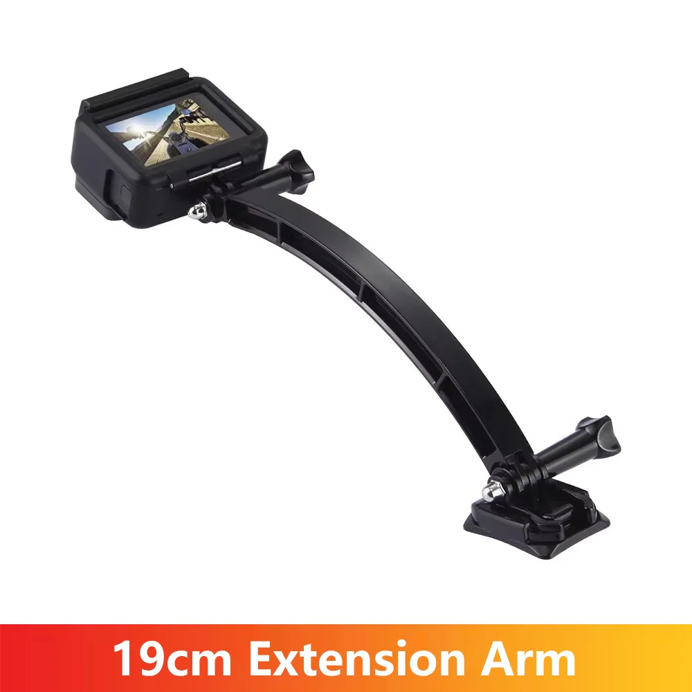 19cm Extension Pivot Arm Helmet Rod Mount Holder For GoPro 13 12 11 10 9 AKASO SJCAM Insta360 DJI Osmo Action Camera Accessories