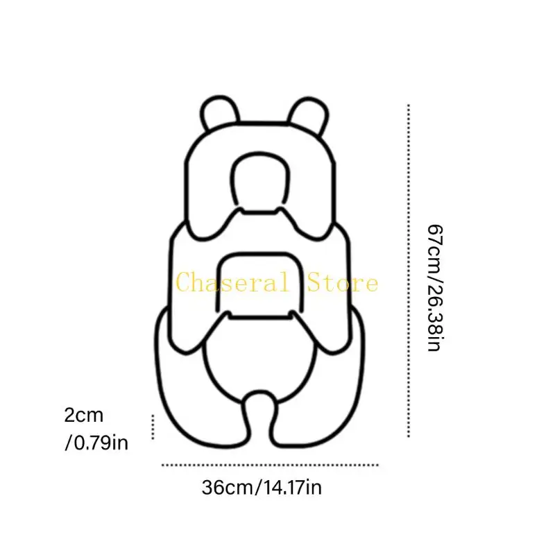 E7CE Reversible Strollers Pad Infant Car Liner Cotton Fabric For Comfort Support