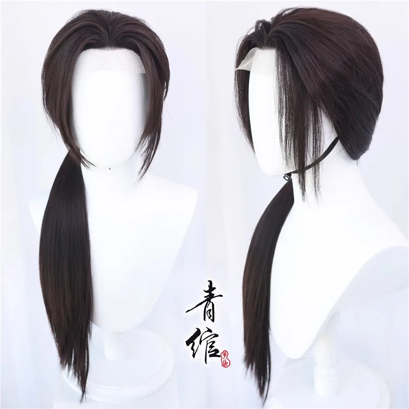 Styled Liu Sang Cosplay Wigs Long Black Grave Robber’s Notes Liu Sang Long Imitation Hand Hook COS Wig Hair Wigs+ Free Wig Cap