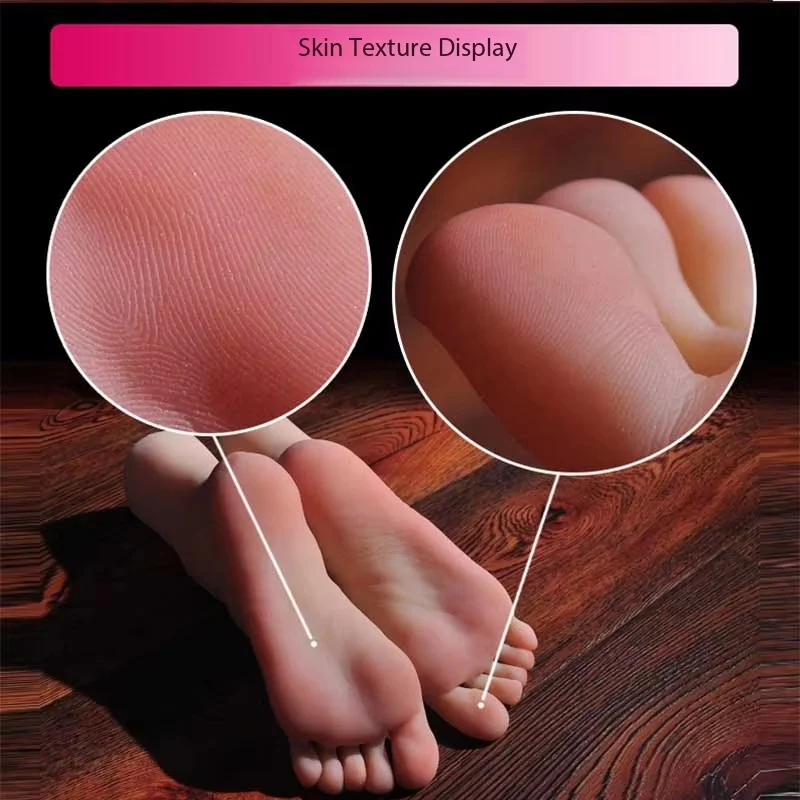 Lifelike Female Foot Model Silicone Nail Rubber Plastic Feet Sketch Drawing Shoe Socks Sandal Display Medical Training TPE 3707