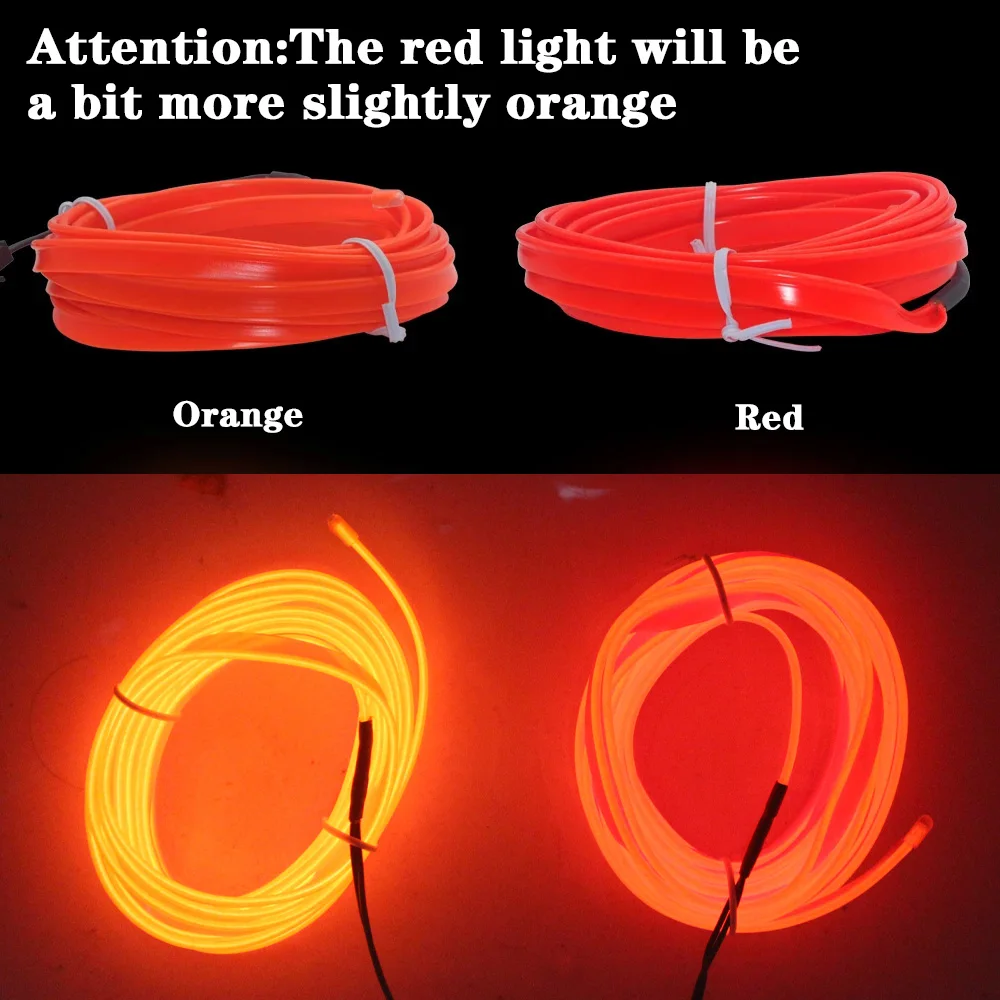 Hot Sale 1M/2M/3M door combination link Car Interior Lighting LED Strip Decoration Wire Rope Tube Line flexible Neon part Light