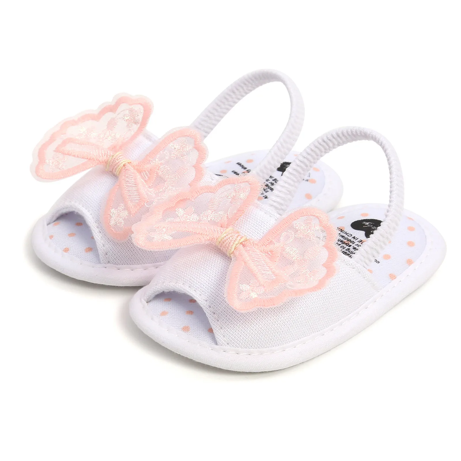 

Baby Flat Princess Shoes Girls Bow Knot Sandals New Summer Cotton Fabric Soft Sole Infant Non-slip First Walkers Footwear 0-12M