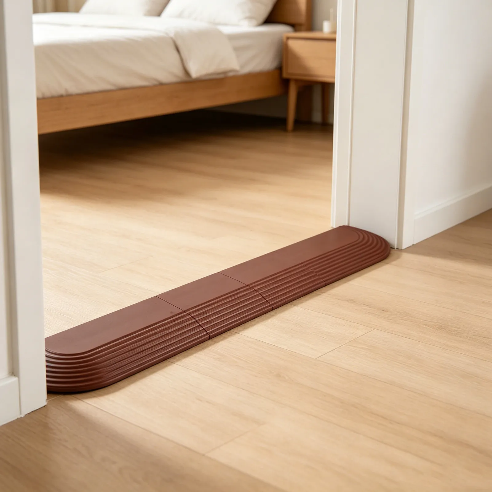 22.83 Inch Vacuum Cleaner Cleaning Robot Ramp Door Bottom Transition Carpet Threshold Strip Entryway Bridge Brown Curbside