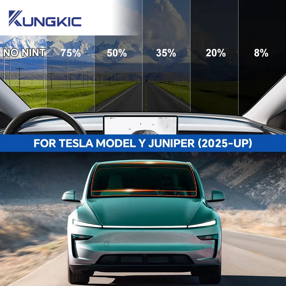 

Автомобильное переднее и заднее боковое окно для Tesla Model Y Juniper Model y 2025 2026, летняя защита от ультрафиолета, тонировка, солнечная пленка, аксессуары