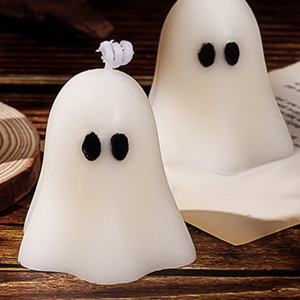 

2Pcs Ghost Halloween Decoration Romantic Atmosphere Tabletop Scented Party Home Decor Ghost Candles