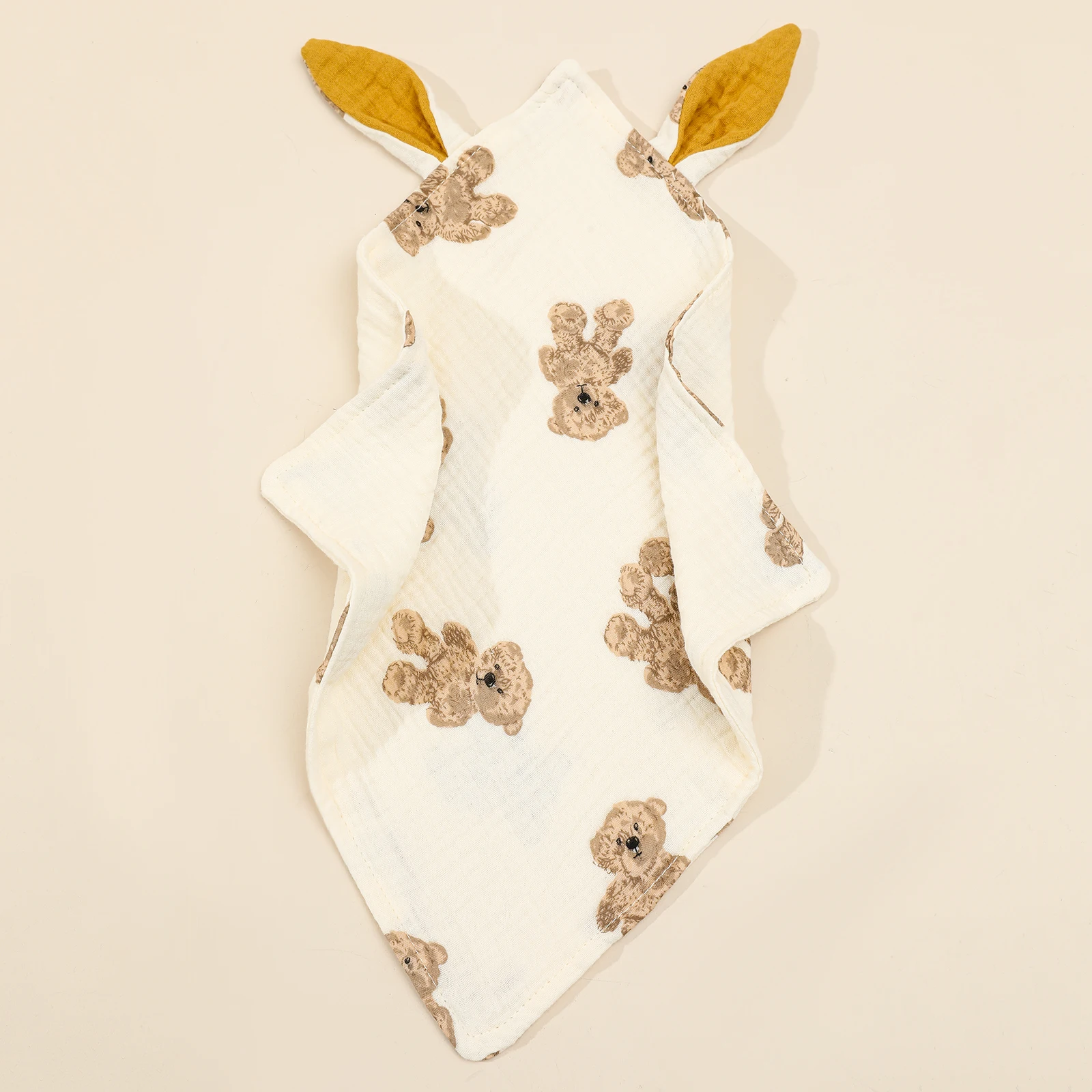Newborn Baby Rabbite Cotton Muslin Comforter Infant Soft Soothe Appease Towels Princess Sleeping Dolls Blanket Bibs Burp Clothes