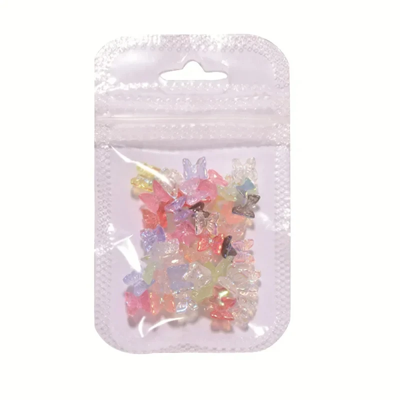 Lot de 50 pièces de papier magique transparent en résine, fourniture populaire sur internet, design papillon aurore mixte, décoration nail art, bijoux en vrac