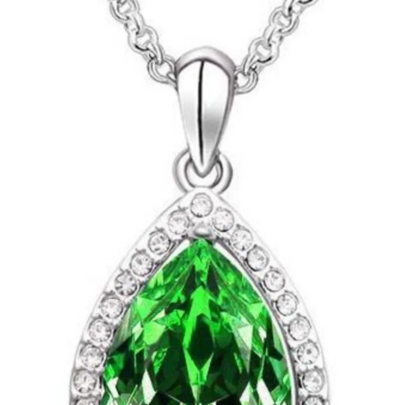 Crystal water dropshipping pendant necklace teardrop Accessories fashion jewelry charms girls birthday gifts quality shine party