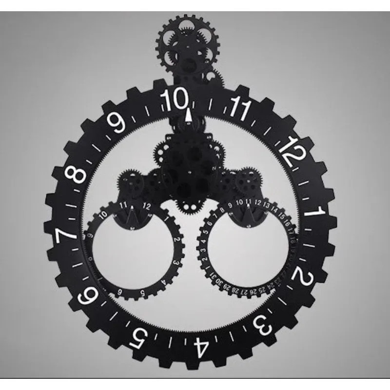 Creative Triangle Large Hanging Gear Clock Home Simple European Mechanical Gear Clock Home Living Room Hanging Clock