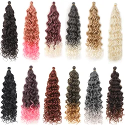 Curly Crochet Hair Extesion 18&24 Inch Hawaii Ocean Wave Braiding Hair Goddess Locs Synthetic Hair Boho Style Hairpiece For Wome