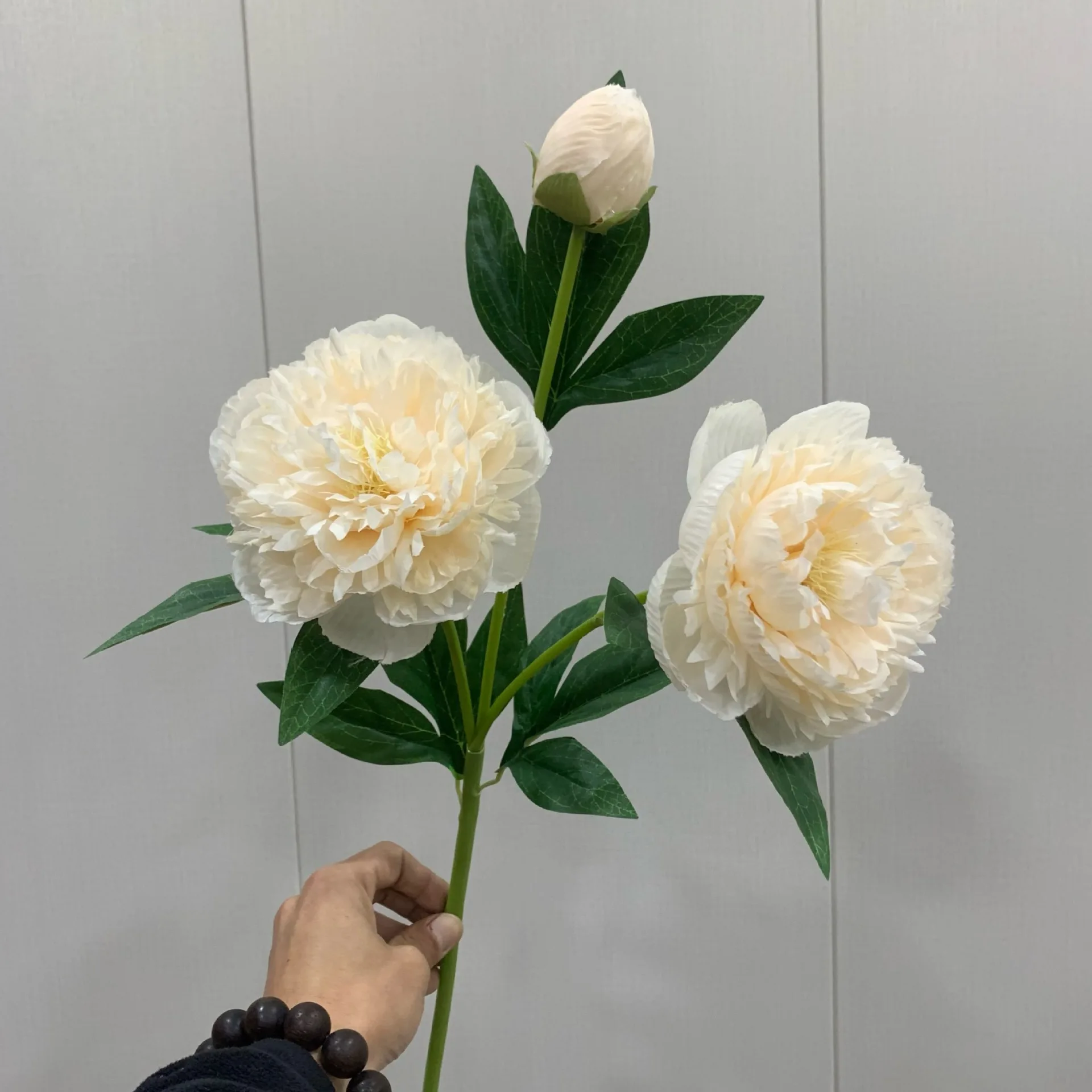 Lifelike 3 Head Peony long branch Silk artificial flowers home party wedding decoration flores bedroom fleurs artificielles