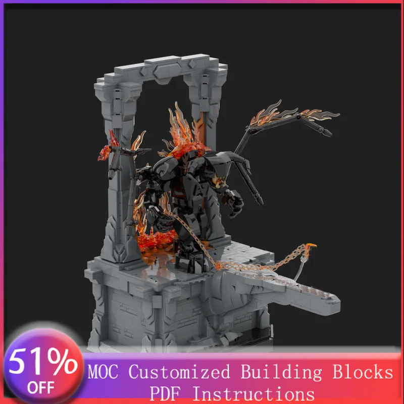 2375 PCS Space War Model Balrog - Durin's Bane MOC Customize Modular Building Block Educational Popular DIY Toy Christmas Gift