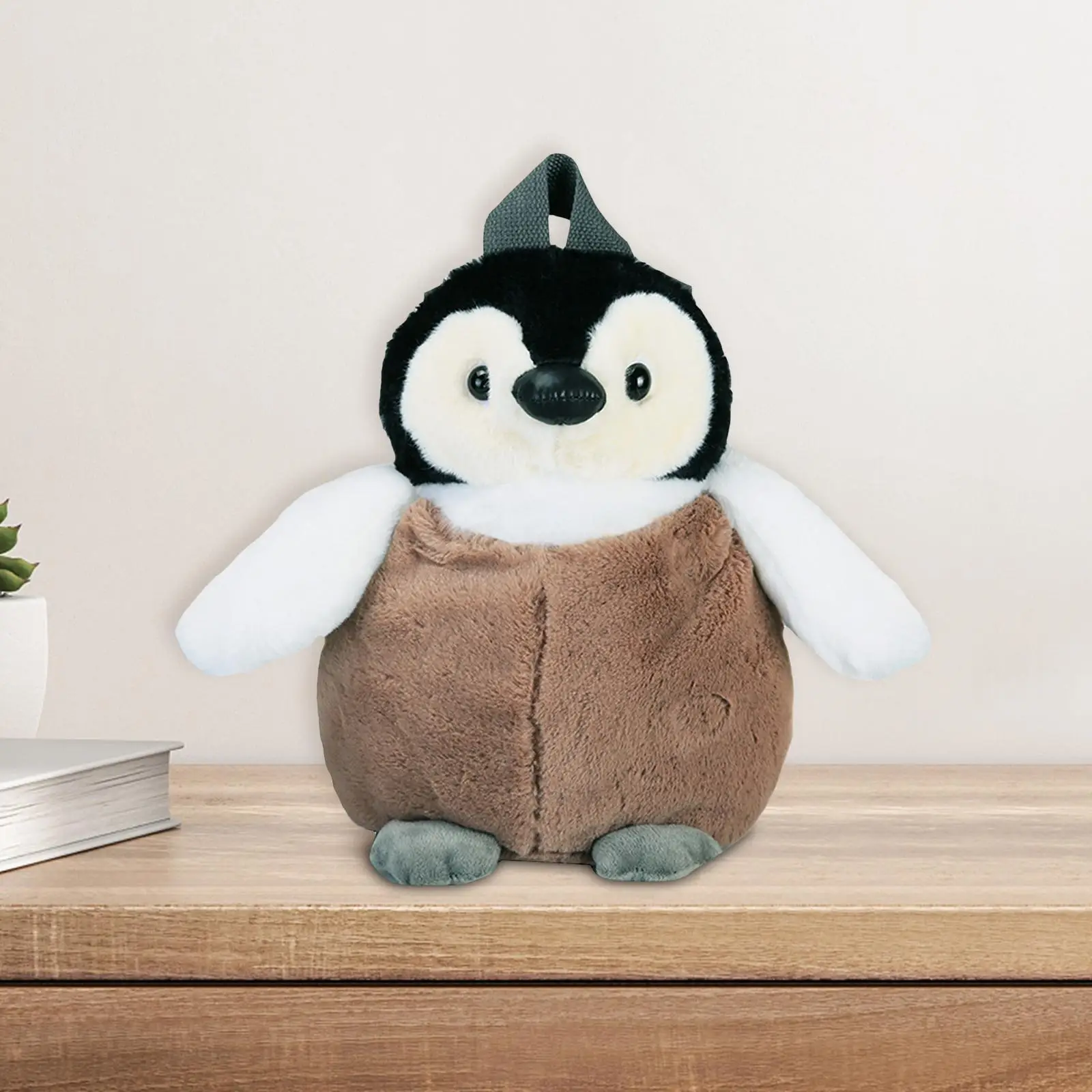 Mochila de pingüino de peluche, bolso de muñeca con correa ajustable de dibujos animados