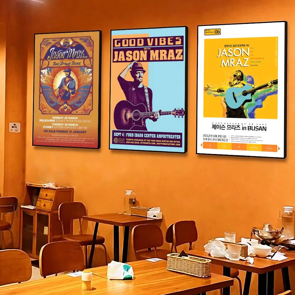 music Jason Mraz Poster Poster HD Printing Cozy and Warm Style for Home Decor for Bedrooms Cafes Gift Giving