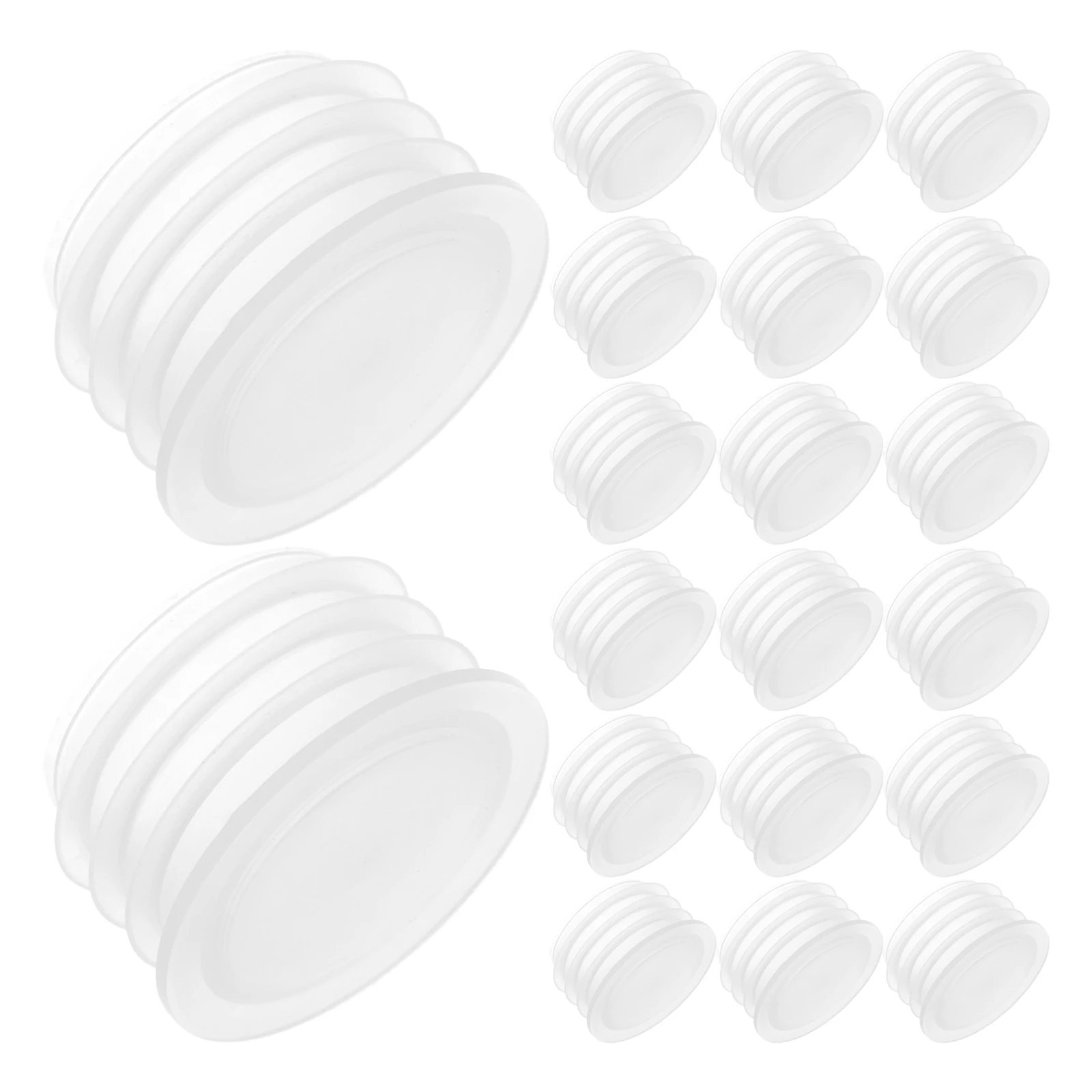 100pcs Plastic Bottle Caps Plug Transparent Threaded Lids Replacement Seal Covers Dustproof Lid Seal For Milk Canning Bottles