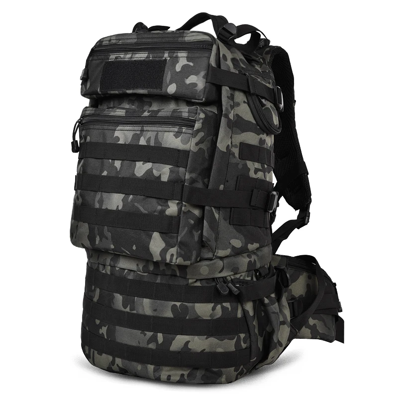 50L Large-capacity Backpack Nylon Waterproof Camp Hike Backpacks Men Molle Rucksack