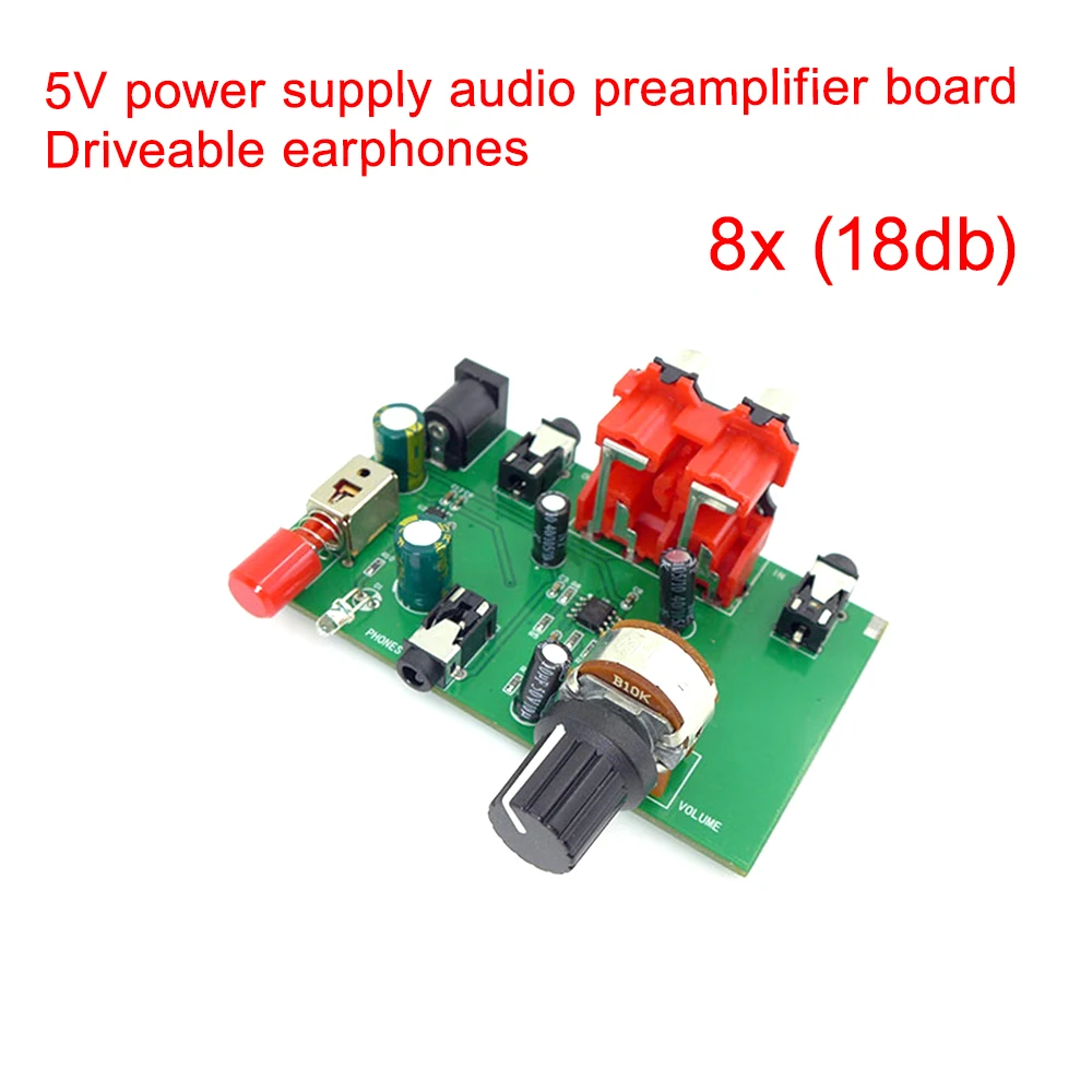 MC33202 Audio Signal Preamplifier Audio Board Gain 18db Diy Home Theater Headphone Driver Mini Amp DC3-5V