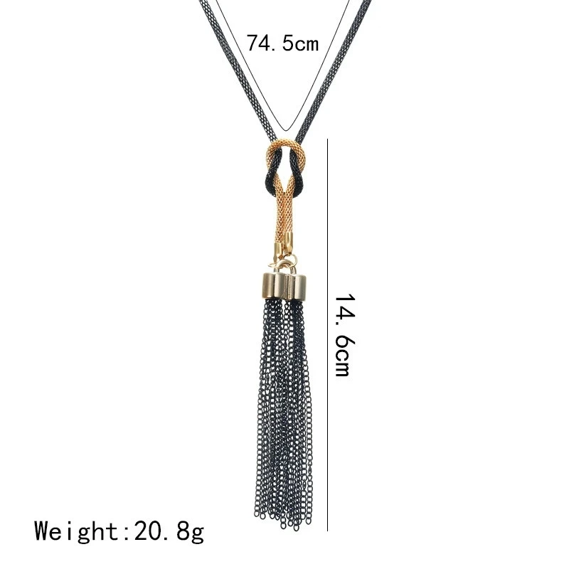 2025 New Arrival Female Pendant Necklace Tassel Long Winter Sweater Chain   Wholesale Sales