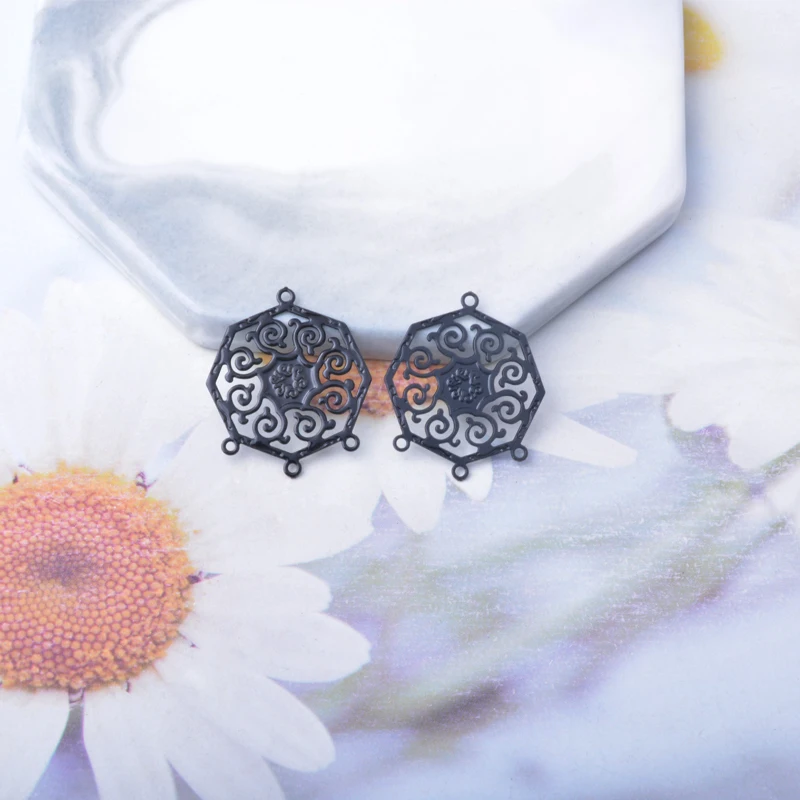 10 Stück Filigran-Schmuckverbinder aus Edelstahl, geometrischer Wassertropfen-Ohranhänger, DIY-Schmuck-Ohrring-Zubehör – Detail 3
