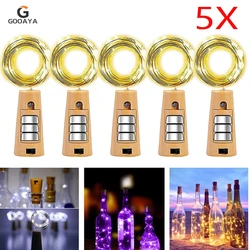 5pcs Bar LED Wine Bottle Cork String Fairy Lights Holiday Decoration Garland Fairy Lights Christmas Copper Wire String Lights
