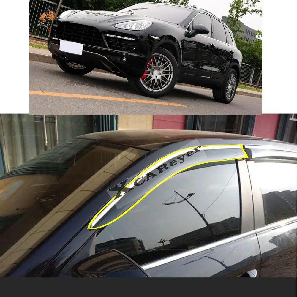 For PORSCHE Cayenne 2011 2012 2013 2014 2015 2016 2017 2018 Car Sticker Plastic Window Glass Wind Visor Rain/Sun Guard Vent