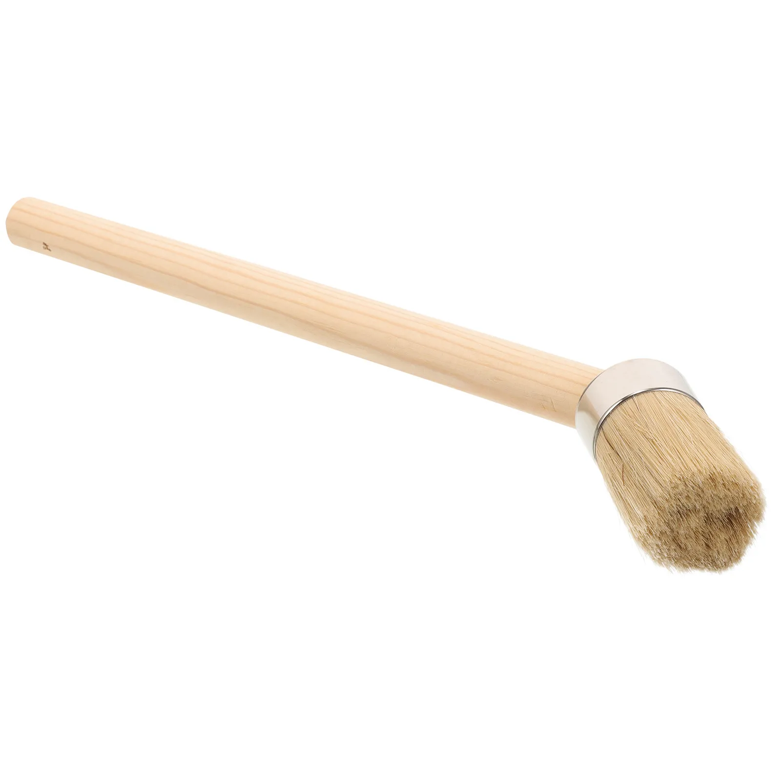 Wood Handle Paint Brush Pig Hair Bristle Round Head for Acrylic Oil Watercolor Painting Chip Brush Painting Supplies