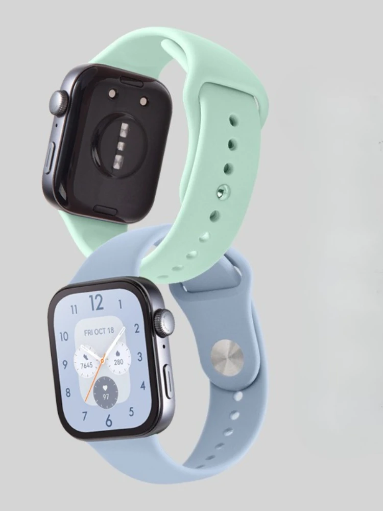 Official Silicone Strap with Reverse Clasp Suit for Huawei Watch Fit3 Skin-friendly Solid Silicone Strap with Reverse Clasp