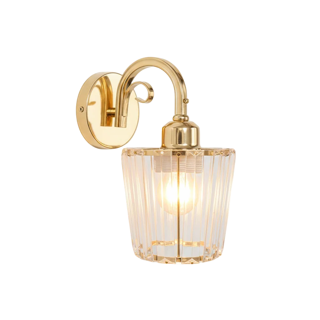 Nordic modern simple light luxury glass wall lamp Japanese retro living room bedroom headboard bathroom mirror headlight