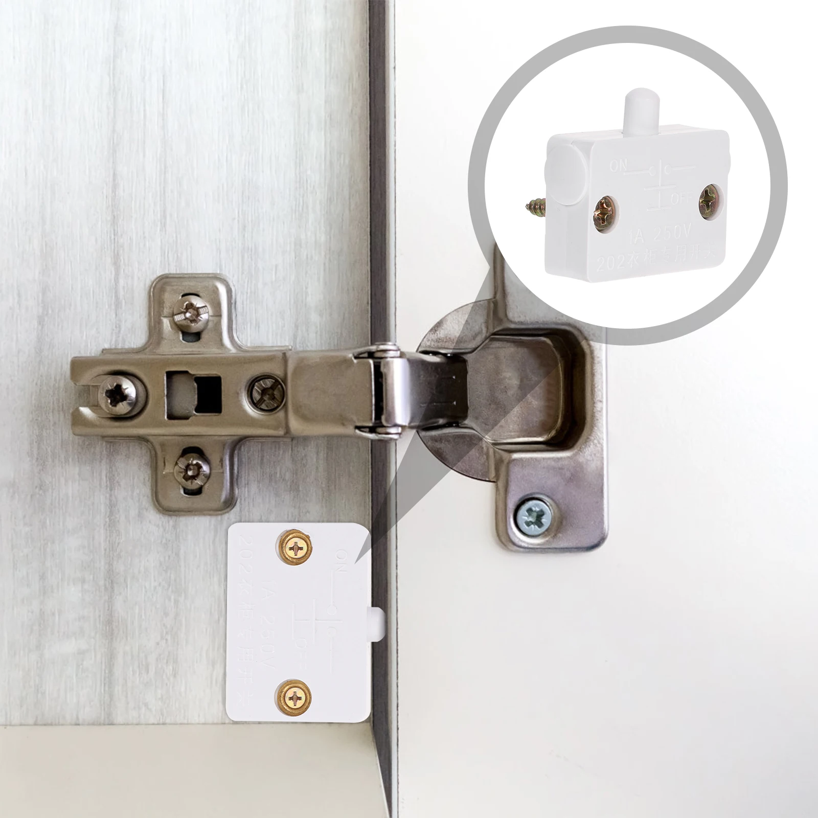 

6Pcs Door Switch Normally Closed Lamp Switch Automatic Touch Closet Light on Off for Cabinet Pantry Electrical Light