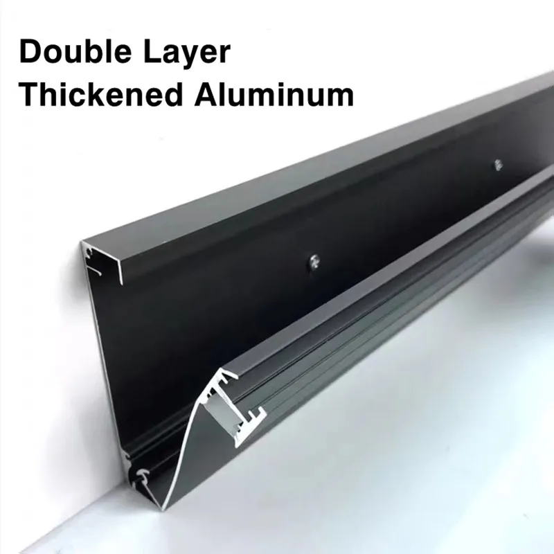 H80mm Skirting Board Aluminium LED Profile Skirting Line Strip Light Wall Mount Recessed Baseboard Home Decor Corner Bar Linghts