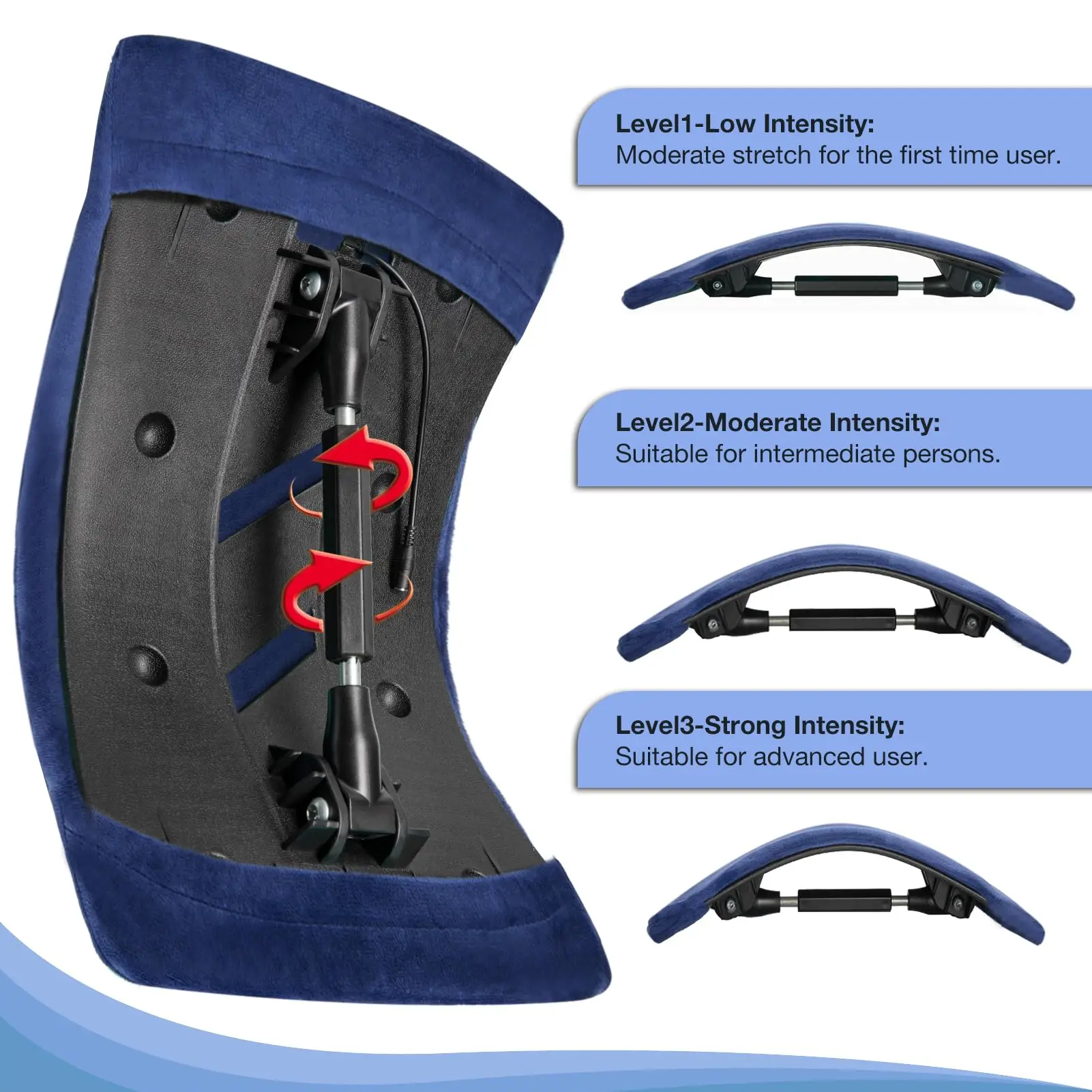 Magnetic Therapy Back Stretcher with Detachable Heating Pad Massager Waist Fitness Lumbar Cervical Spine Support Pain Relief