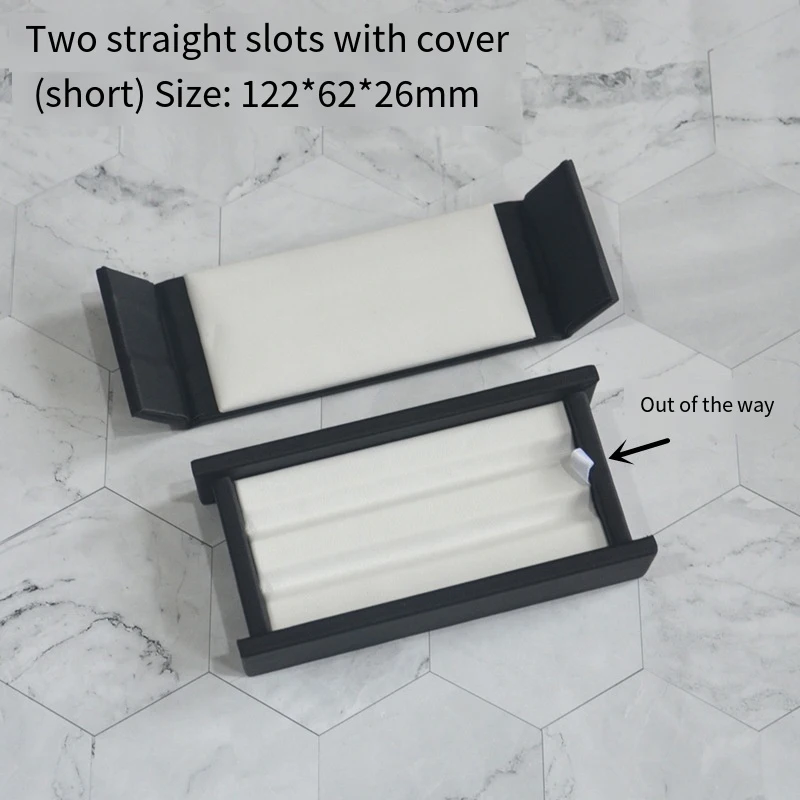 PU Leather Bare Stone Gemstone Jewelry Box Magnet Stone Storage Display Box Gem Display Counter Exhibition Lid V Groove Box