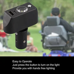 Electric Wheelchair Light 3 Pin XLR Head USB Charging Adjustable Angle LED Power Wheelchair Lighting Controller