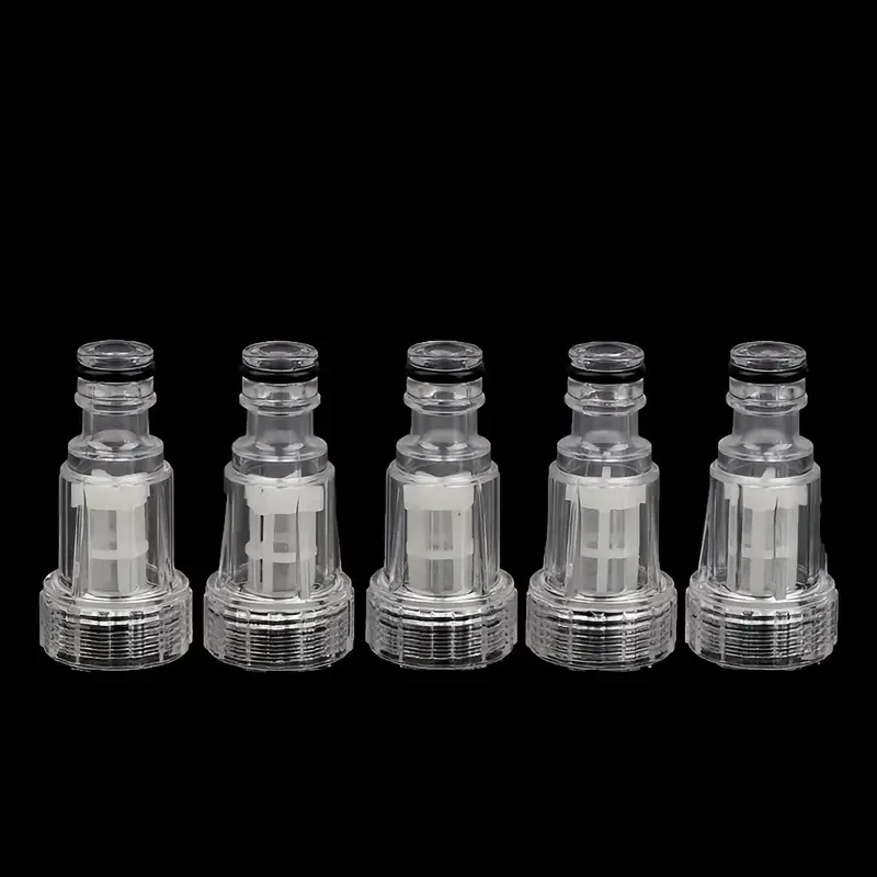 5pcs High-Pressure Car Washer Water Filters - Fits K2-K7 Models, Durable Plastic, Transparent, Up to 175PSI