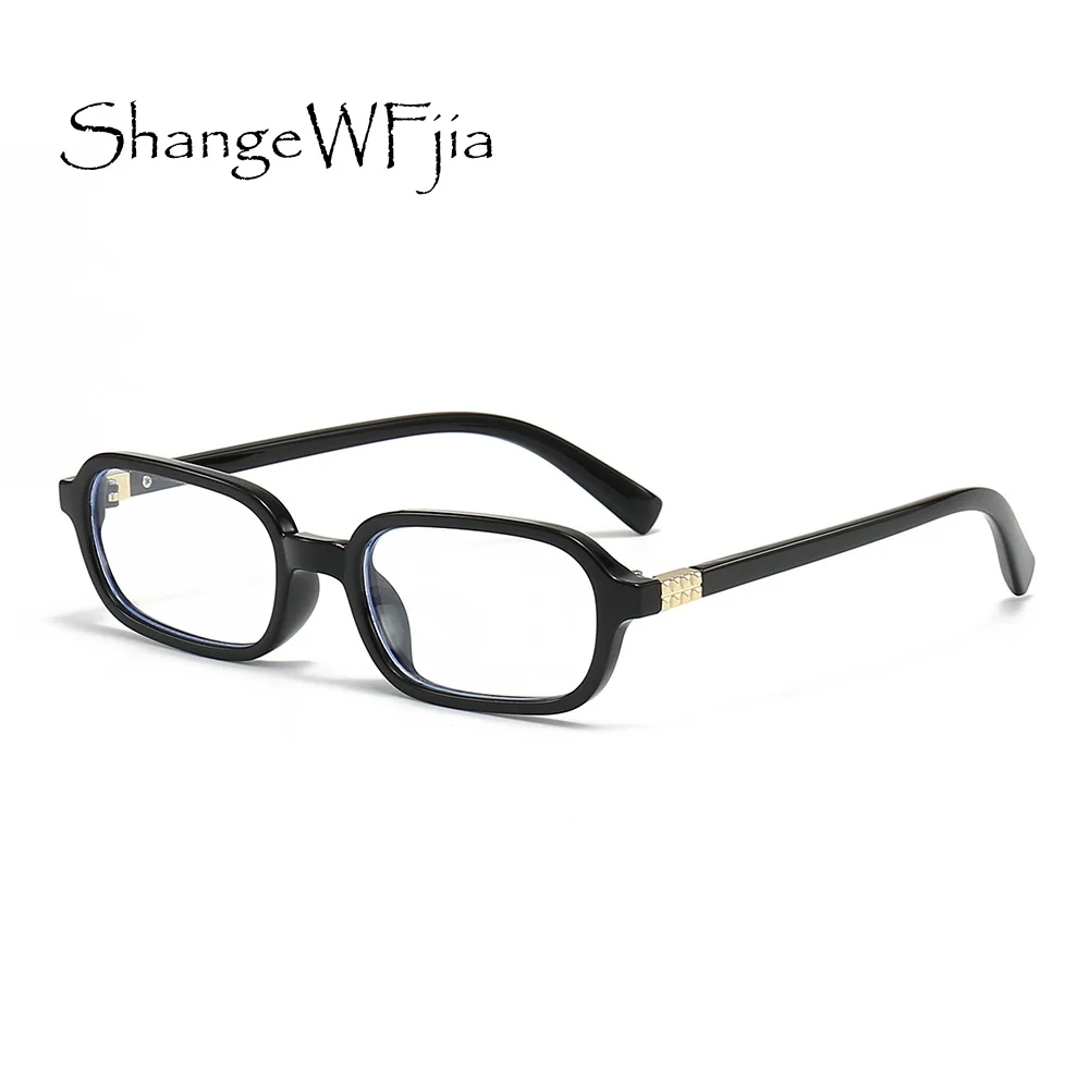 Vintage Rectangle Sunglasses Women 2024 Brand Designer Small Oval Anti Blue Light Glasses Retro Fashion Men Leopard Eyegalsses