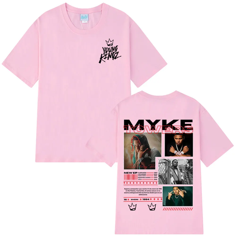 Rapper Myke Towers Grafische T-shirts Mannen Vrouwen Mode Hip Hop Oversized T-shirt Comfort Katoen Korte Mouw T-shirt Streetwear