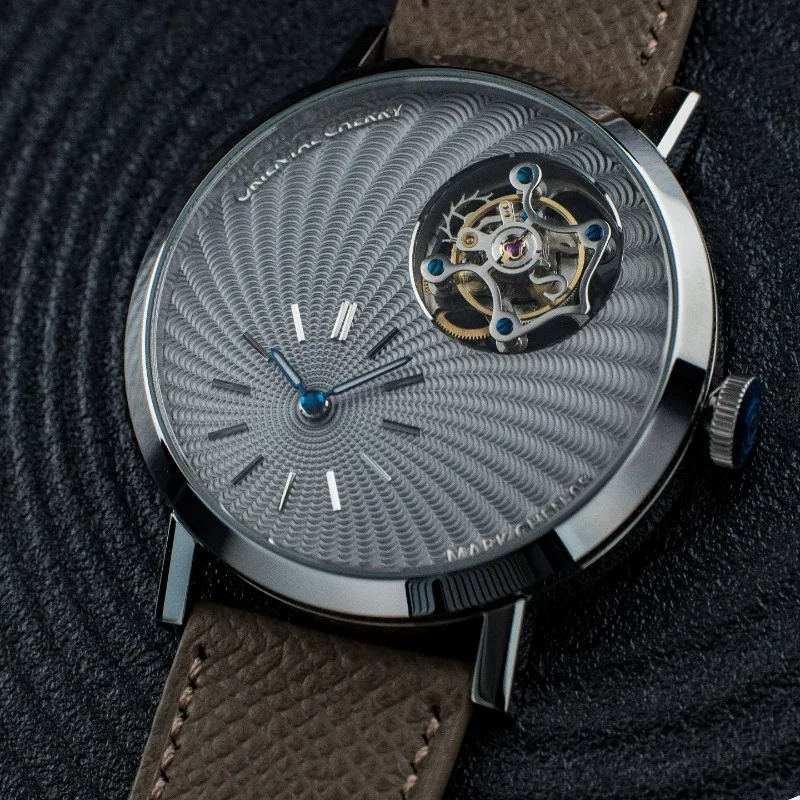 Tourbillon Mechanical Men's Leisure Watch Blue Sandstone Lapis Lazuli Custom Suspension 6340