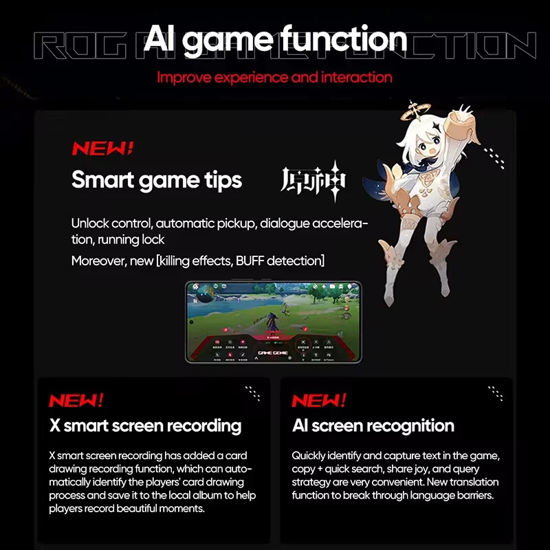 هاتف ROG 9 Pro 5G للألعاب سنابدراجون 8 Elite 6.78 بوصة 185 هرتز شاشة إلكترونية LTPO 50 ميجابكسل LYT 700 كاميرا 5800 مللي أمبير في الساعة NFC موبايل #5