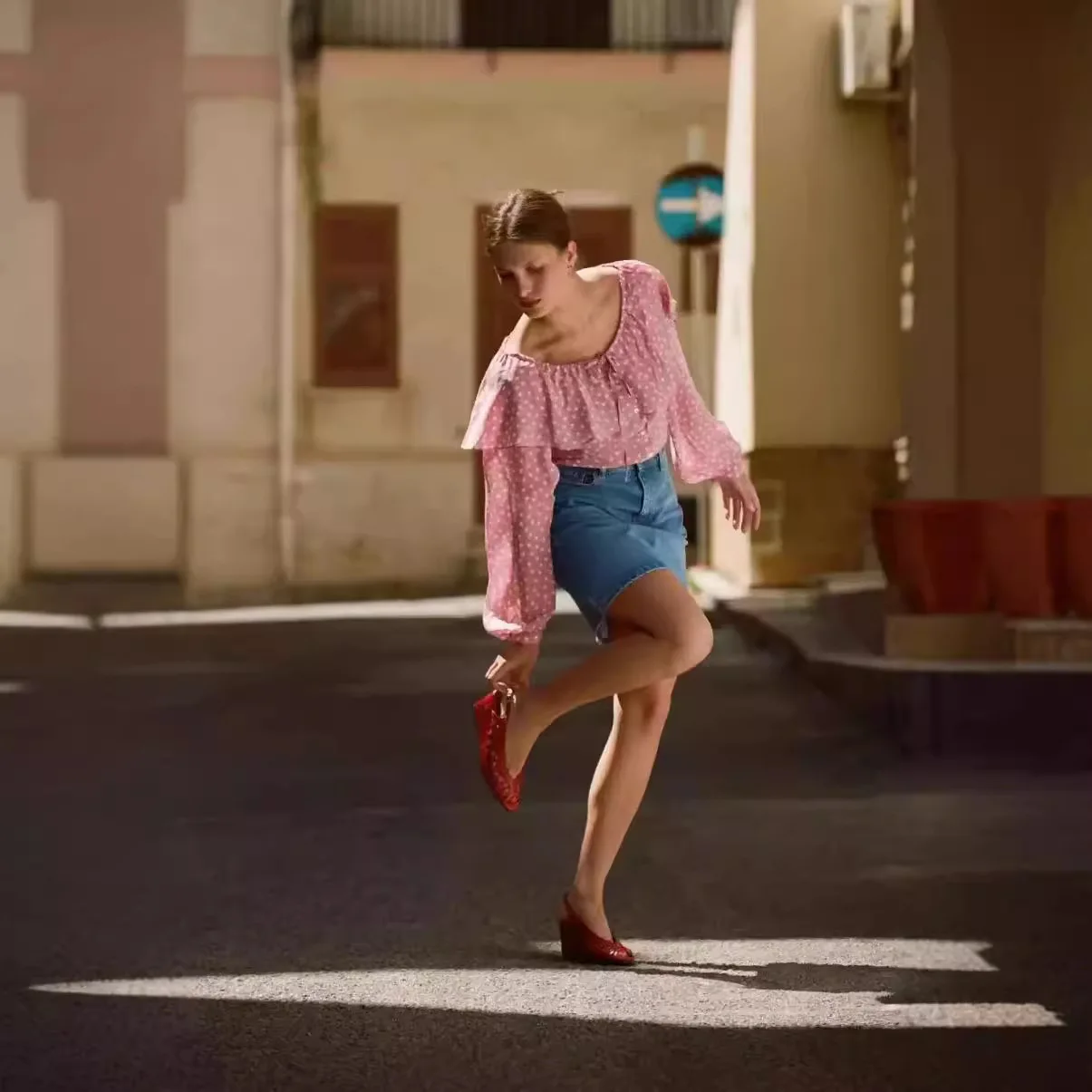 

French Sle Bubble Sve irt Women's Printed Blouse Stand Collar Tie Waist Spring Autumn Faion Ele Lady Top