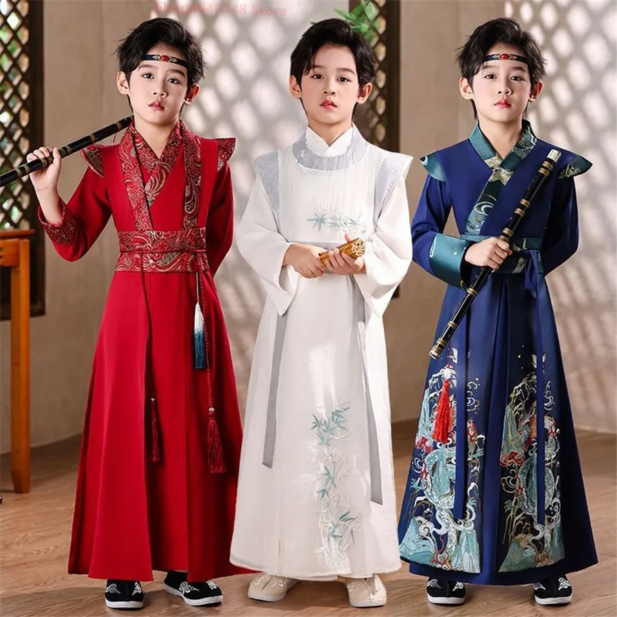 

Long Sleeve Boy Hanfu Modern Dress Baby Cosplay Boys Outfit Ancient Stage Kids Clothing Vestidos Casual Children Chinese Costum