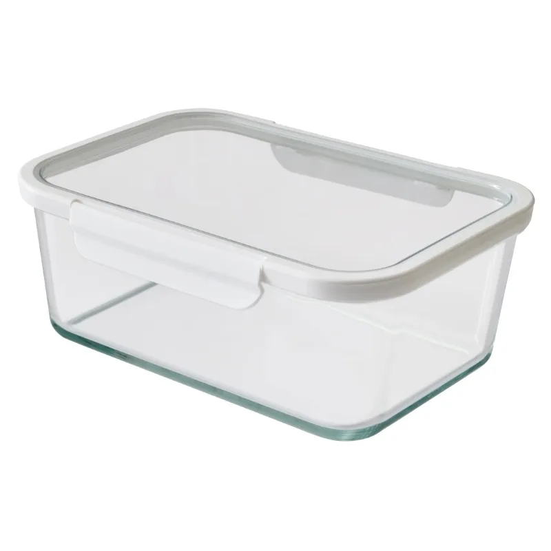 

10Cup Rectangle Glass Food Storage Container with Tritan Lid. Set of 1, 2 Pieces