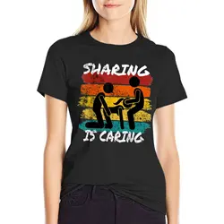 Sharing is Caring Threesome Sex Polyamory Gifts Swingers T-Shirt animal prinfor blanks graphics plus sizes Women t shirt